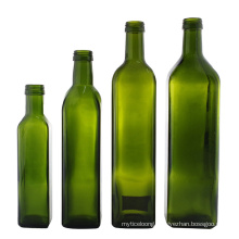 Wholesale Customization Empty Square Dark Green Cooking Olive Oil Glass Bottle